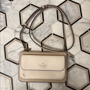 Kate Spade Ivory and Tan Crossbody Bag